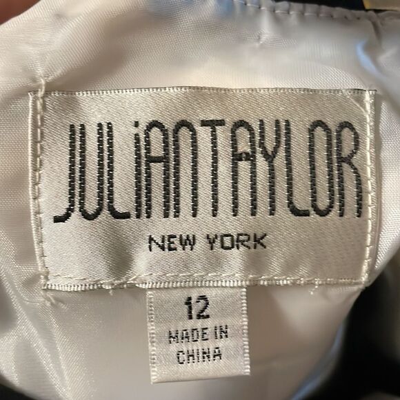 JULIAN TAYLOR Womens Sleeveless Halter Style Black White Floral Dress Sz 12 NWT - Picture 11 of 12